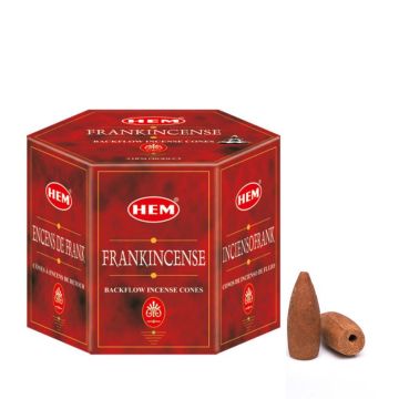Frankincense Backflow Incense Cones, HEM, Box/12